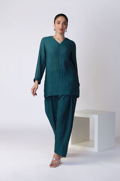 Dyed | Ripple Crinkle | Kurta | USD 25.00