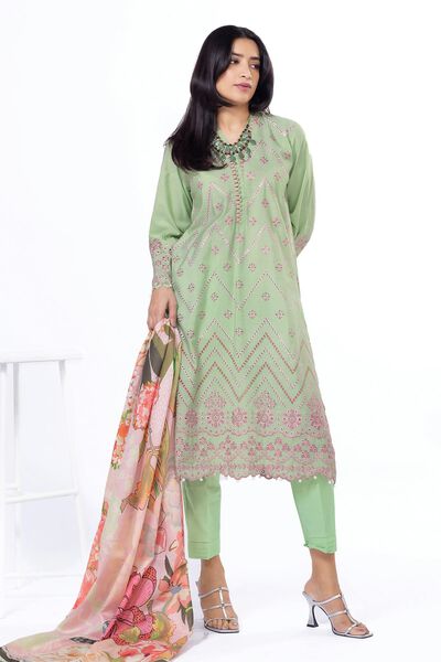Embroidered | Dull Raw Silk | Fabrics 3 Piece | USD 35.00