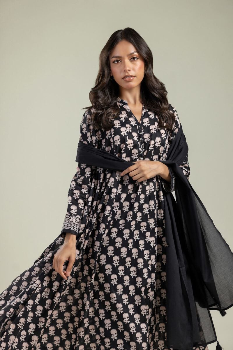 Printed | Lawn | Black Solid Dupatta  | USD 30.00