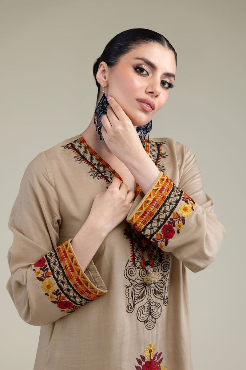 Embroidered | Raw Silk | Floral Silk Kurta | USD 45.00