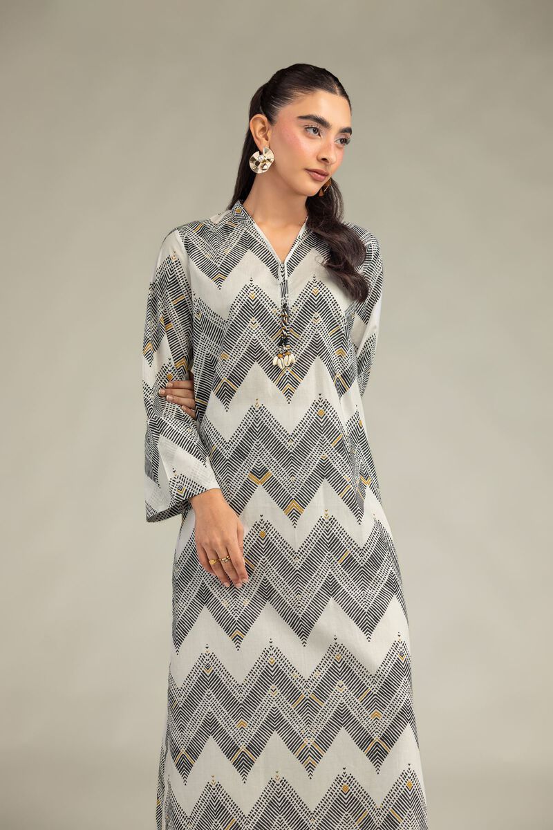 Printed | Cambric | Geometric Longline Kurta | USD 35.00