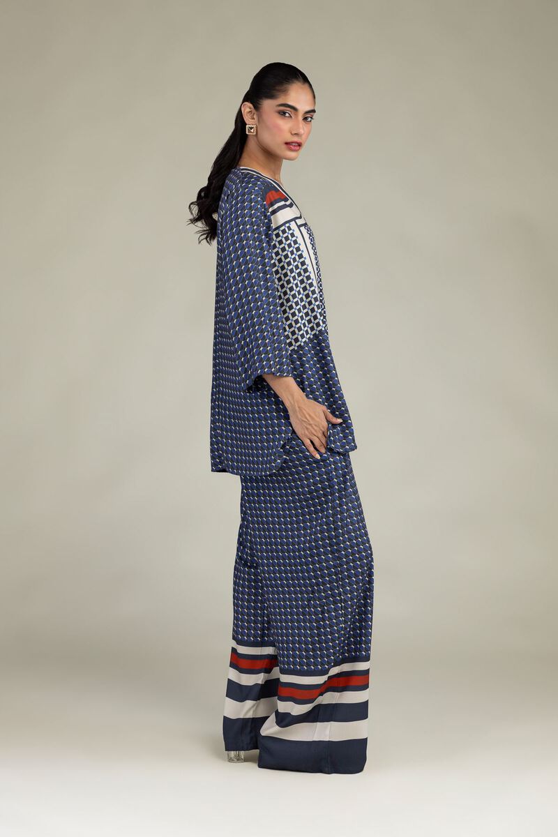 Embroidered | Viscose Crepe | Printed Viscose Trousers | null