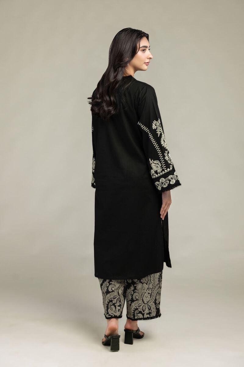 Embroidered | Cambric | Black Cambric Kurta | USD 40.00