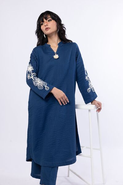 Embroidered | Double Layer Striped | Kurta | USD 35.00
