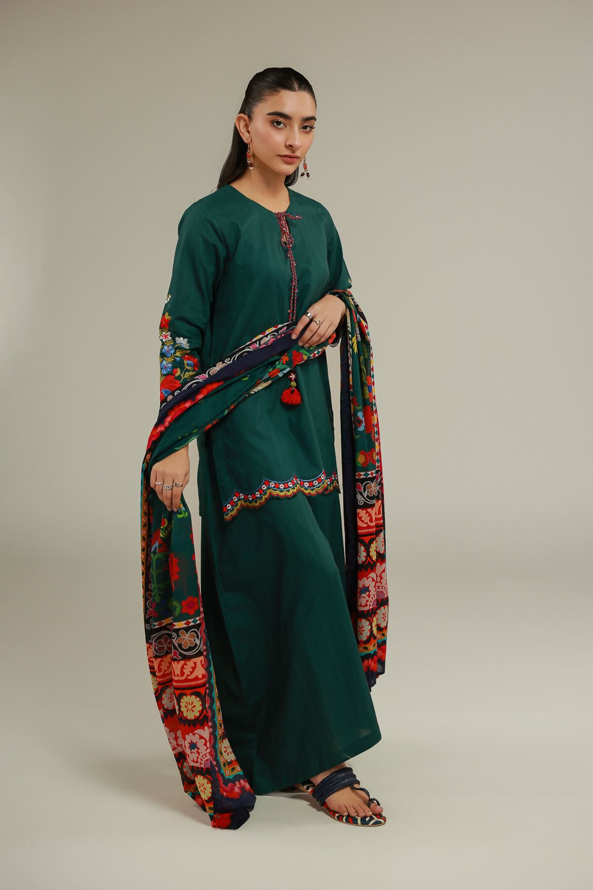 Buy Green Cotton Pants | 12.50 USD | 1-26-145-B-B-VG_MULTI