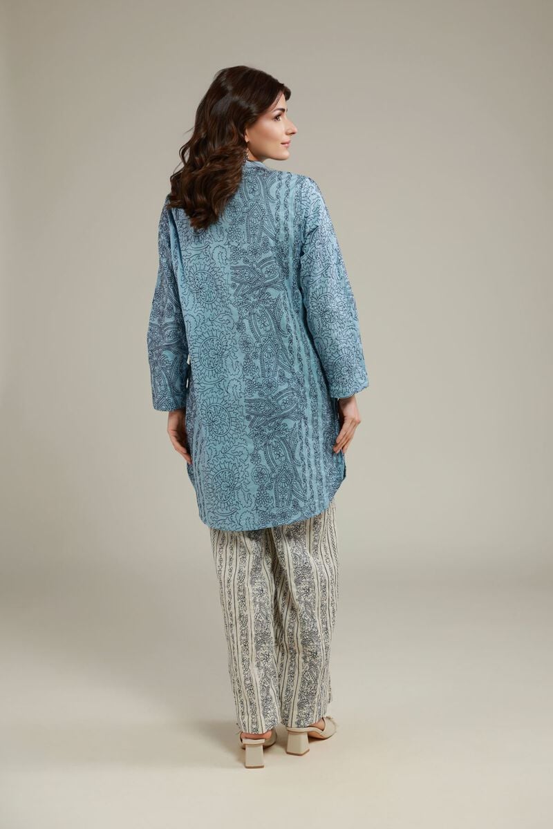 Embroidered | Cotton Crinkle | Paisley Short Kurta | USD 45.00