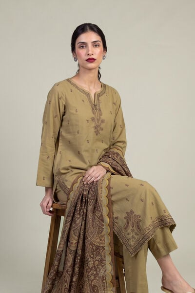 Embroidered | Raw Silk | Olive Silk Kurta | USD 65.00