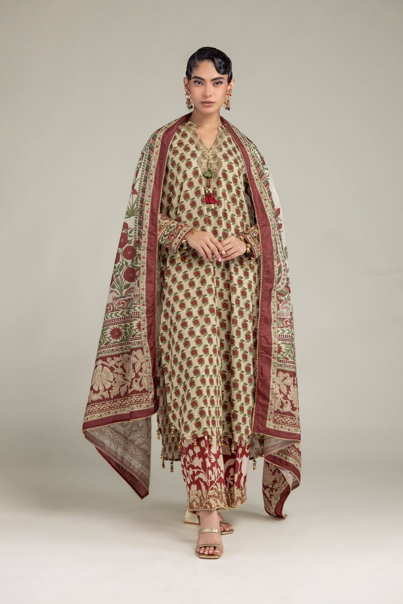 Embroidered | Polyester Silk | Floral Silk Dupatta | USD 30.00