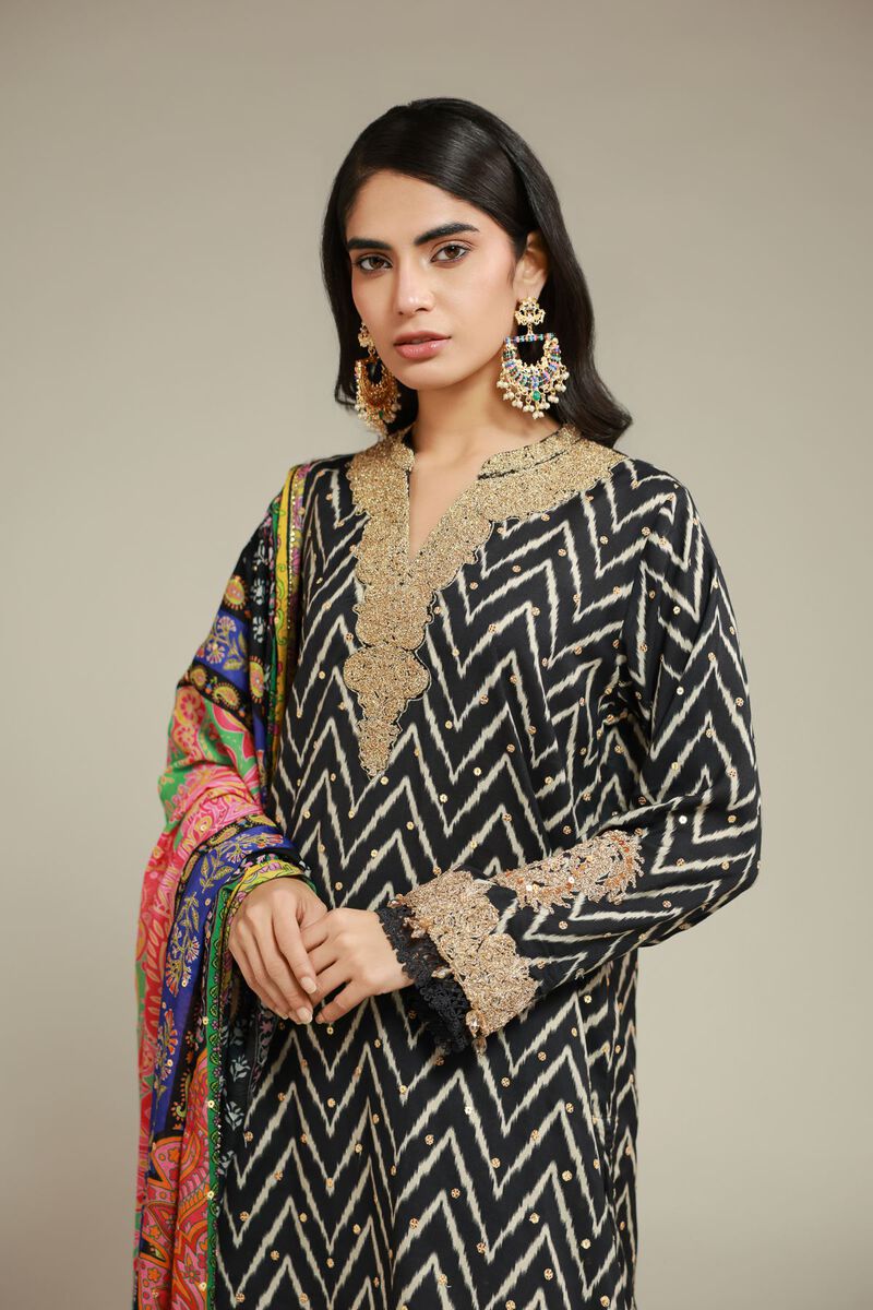 Embroidered | Raw Silk | 3 Piece Co-ord Set | USD 145.00