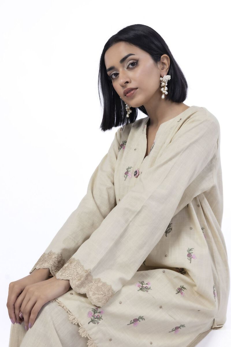 Embroidered | Heavy Textured Cotton | Tailored 2 Piece | Top and Bottom | USD 45.00