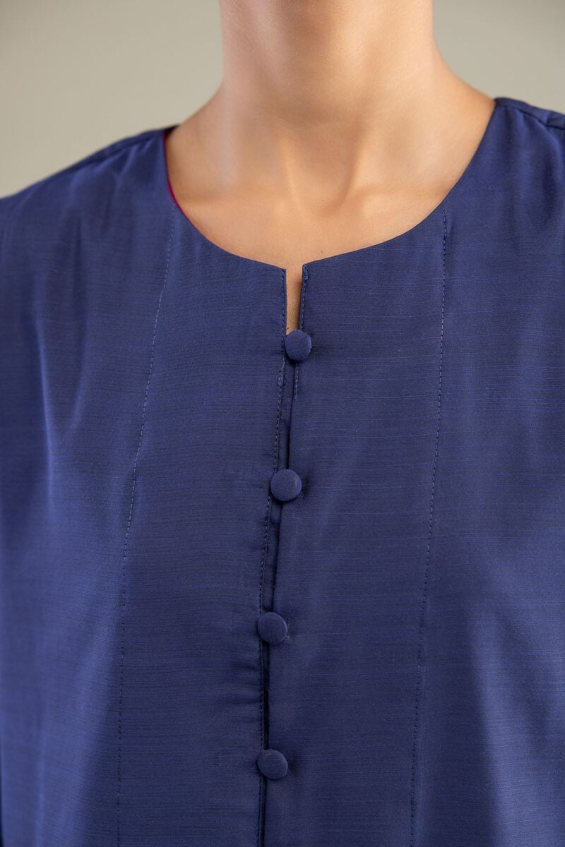 Dyed | Textured Raw Silk | Solid Navy Kurta | USD 45.00