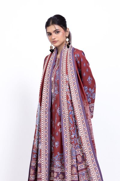 Printed | Khaddar | Dupatta | USD 5.10