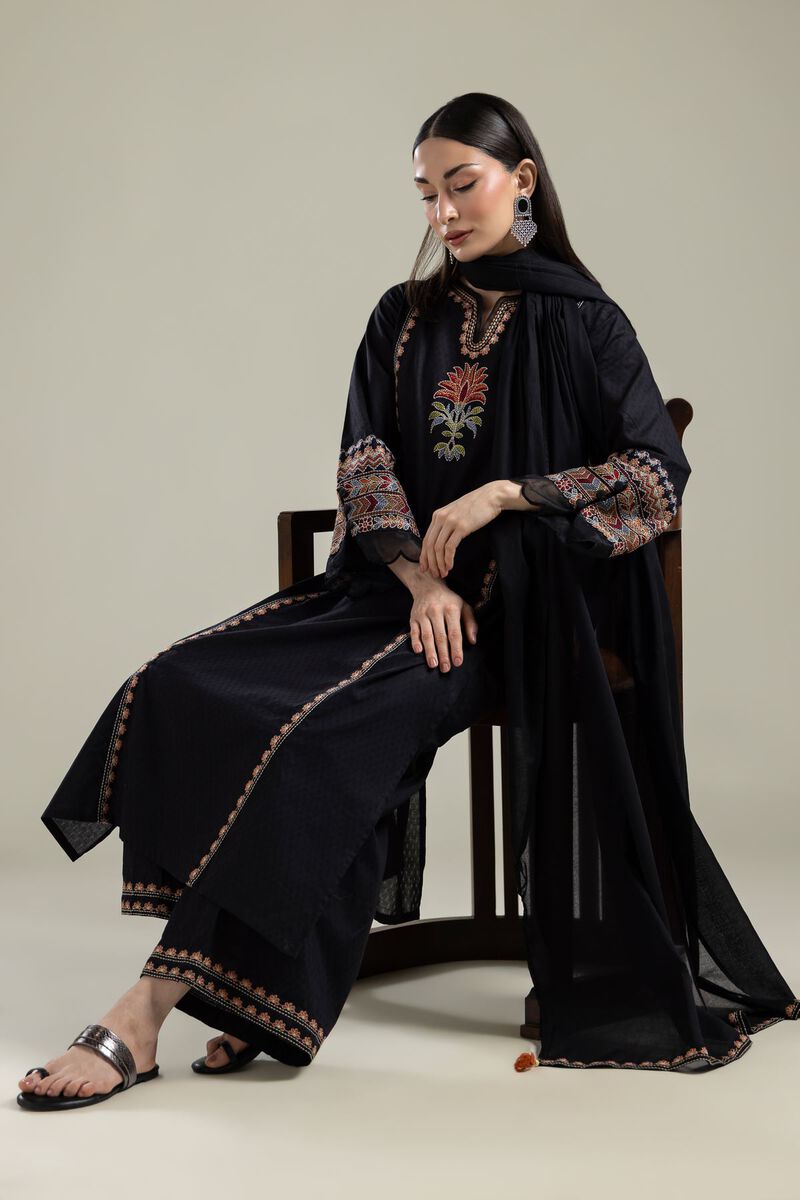 Embroidered | Lawn | Black Lawn Dupatta | USD 25.00
