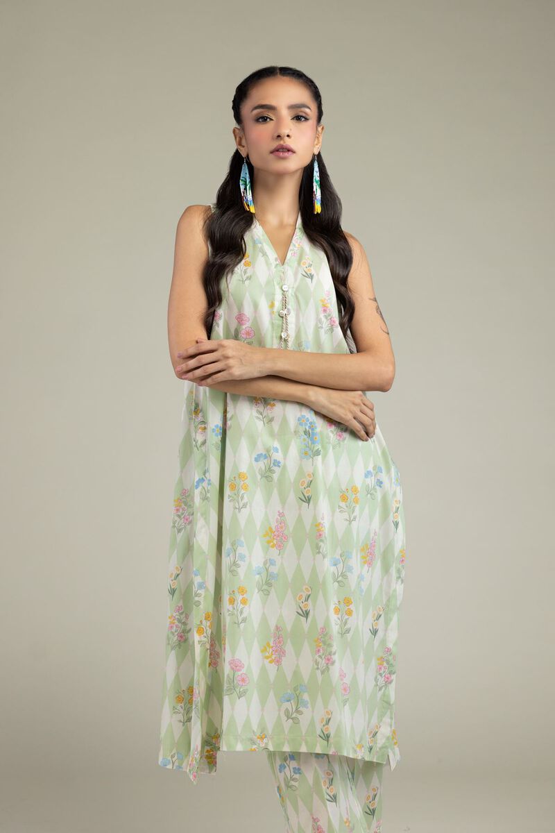 Printed | Cambric | Sleeveless Floral Kurta | USD 24.50