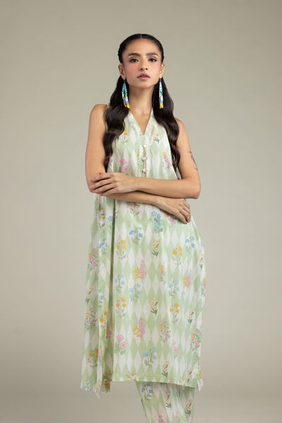 Printed | Cambric | Sleeveless Floral Kurta | USD 24.50