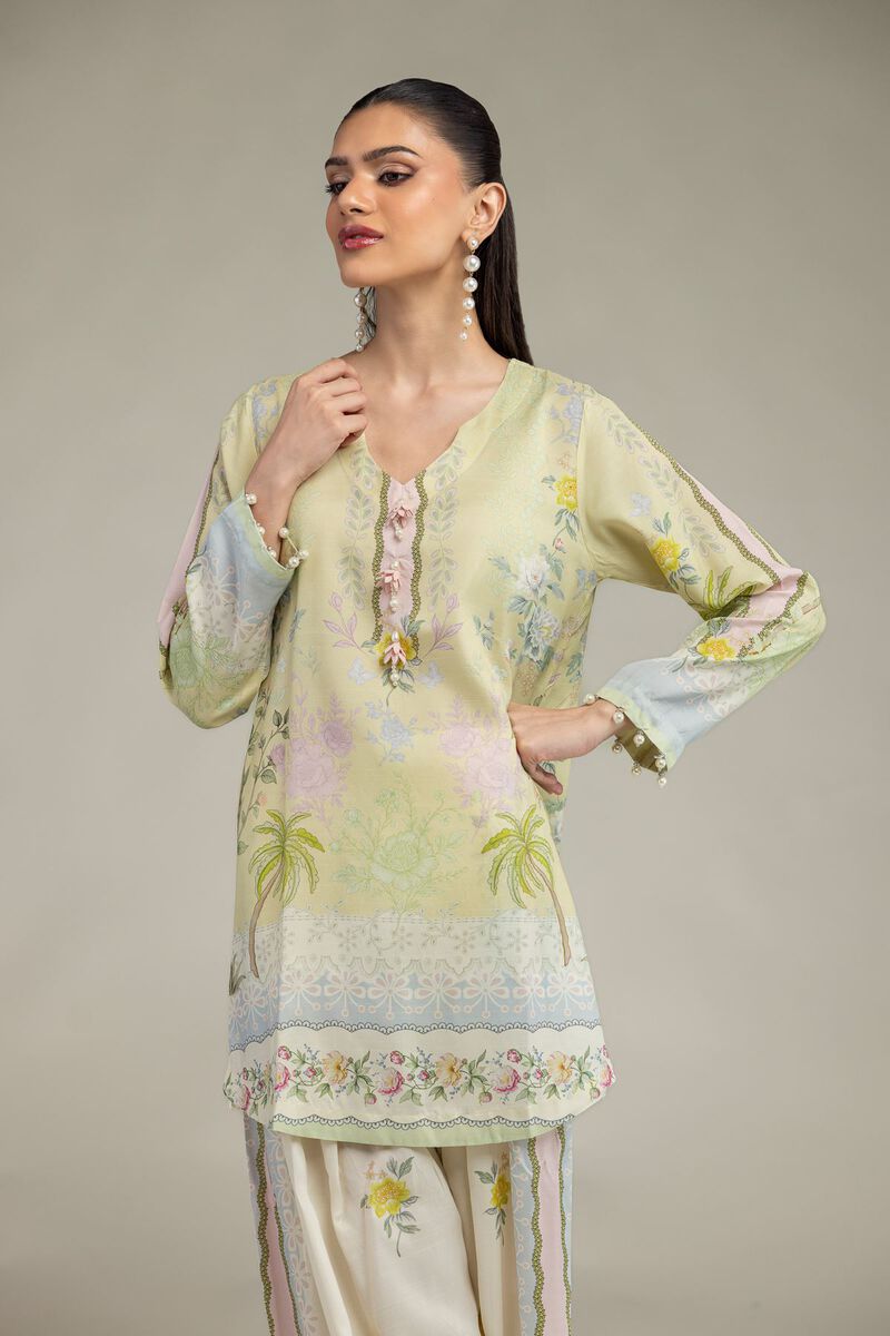 Embroidered | Raw Silk | Floral Silk Kurta | USD 45.00