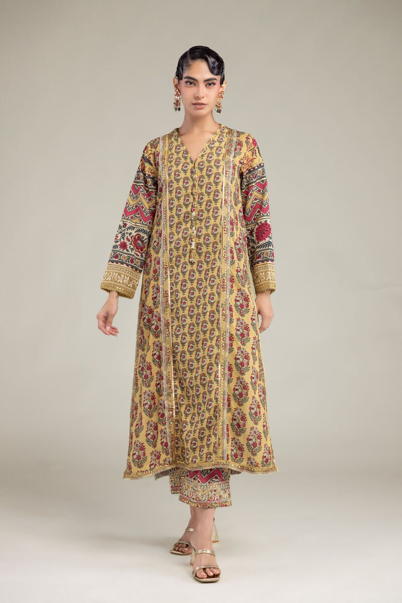Embroidered | Raw Silk | Floral Silk Kurta | USD 60.00