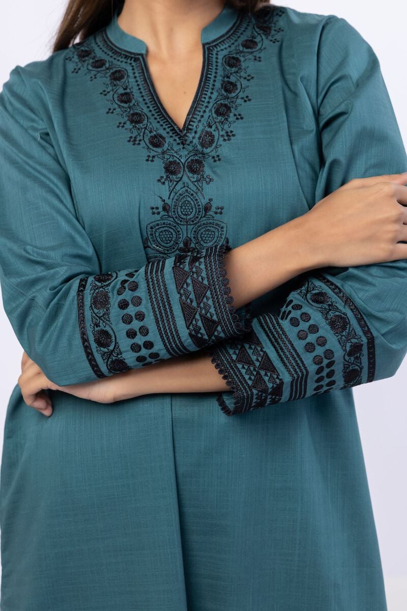 Embroidered | Crosshatch Poplin | Kurta | USD 12.50