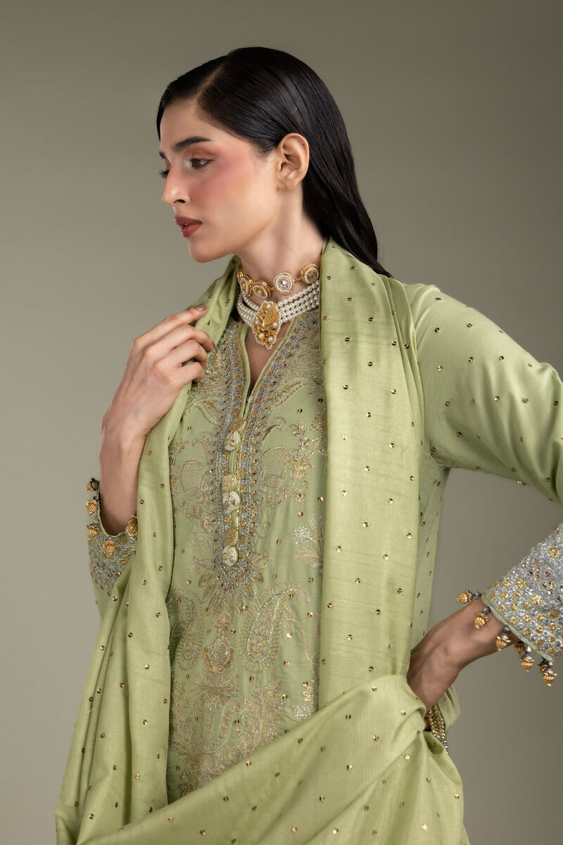 Embroidered | Raw Silk | 3-Piece Co-ord Set | USD 210.00