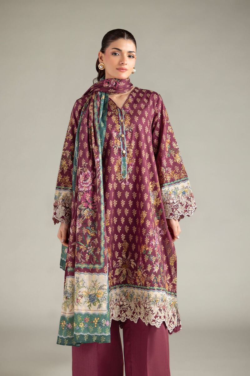 Embroidered | Jacquard | Tailored Floral 3-Piece | USD 75.00