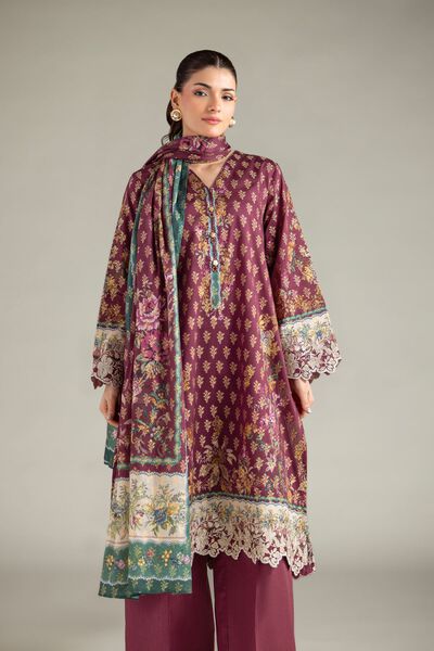 Embroidered | Jacquard | Tailored Floral 3-Piece | USD 75.00