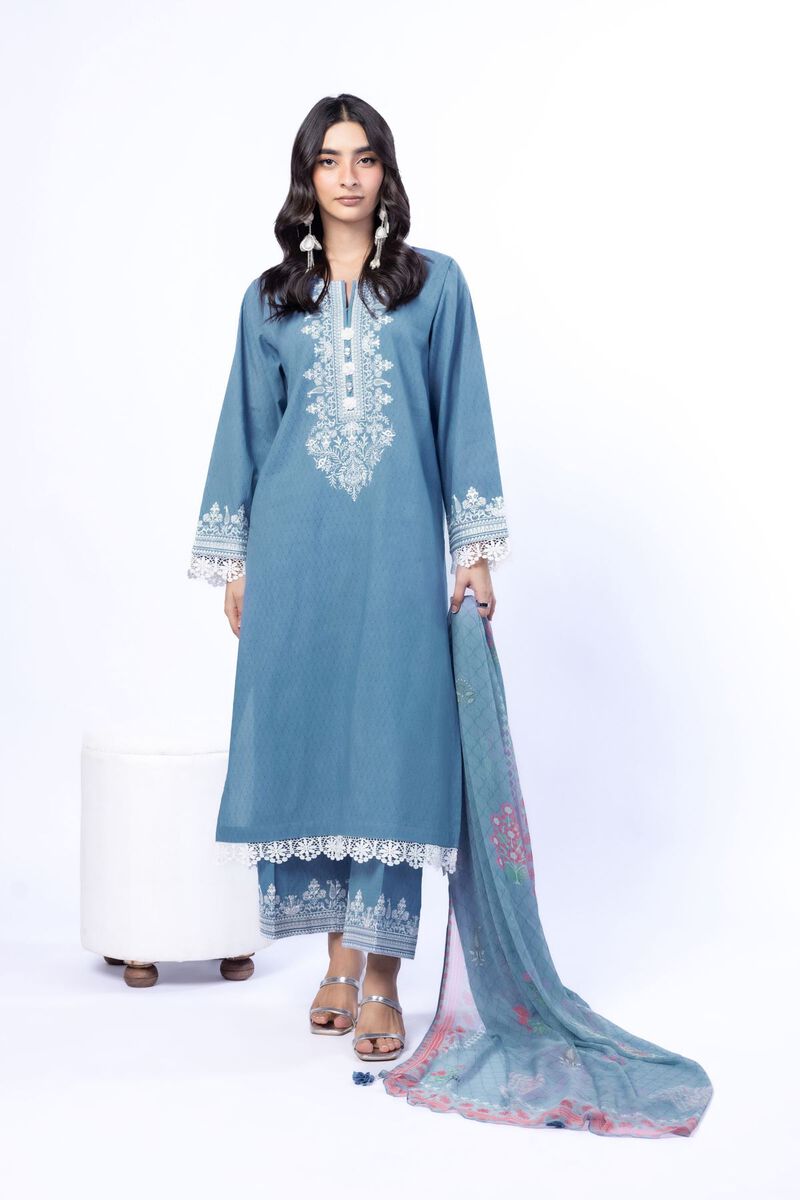 Embroidered | Cotton Dobby | Tailored 3 Piece | USD 75.00