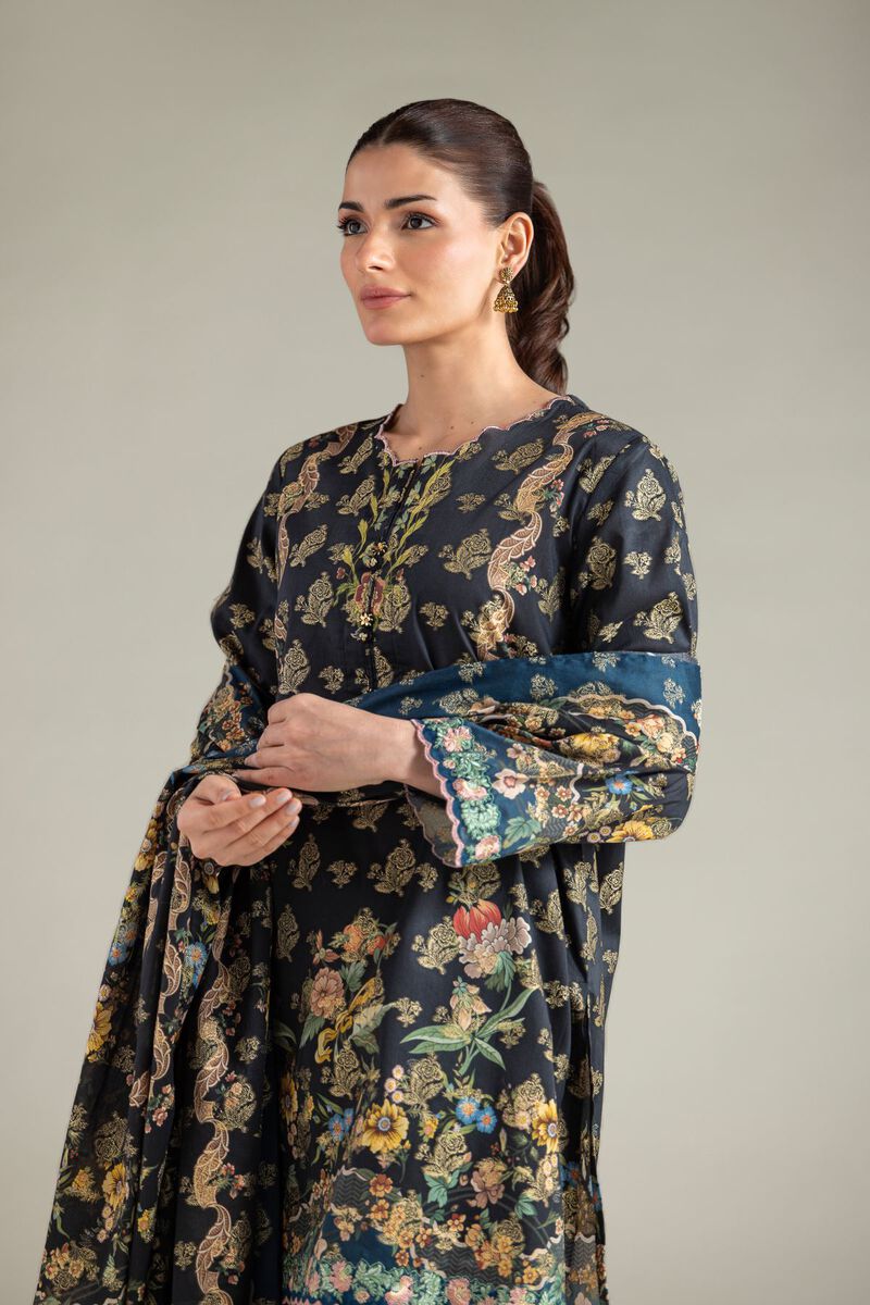 Embroidered | Jacquard | Black Tailored 3-Piece | USD 75.00