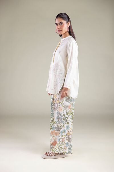 Embroidered | Textured Weave | Trousers | USD 30.00