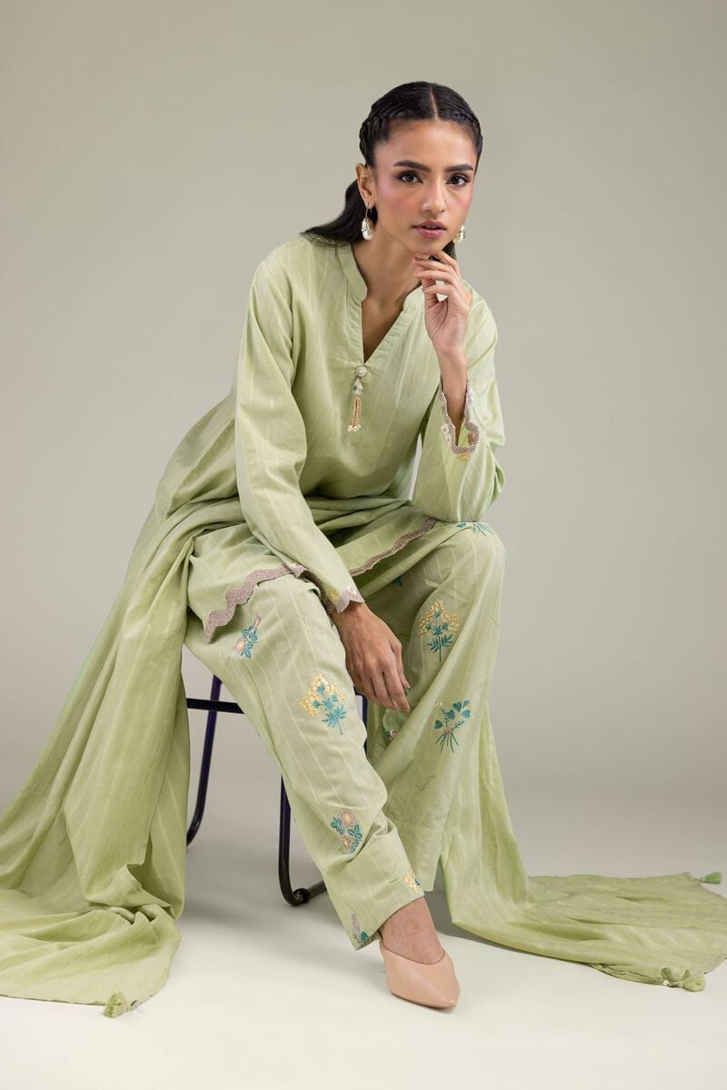 Embroidered | Textured Cotton | Solid Cotton Dupatta | USD 30.00