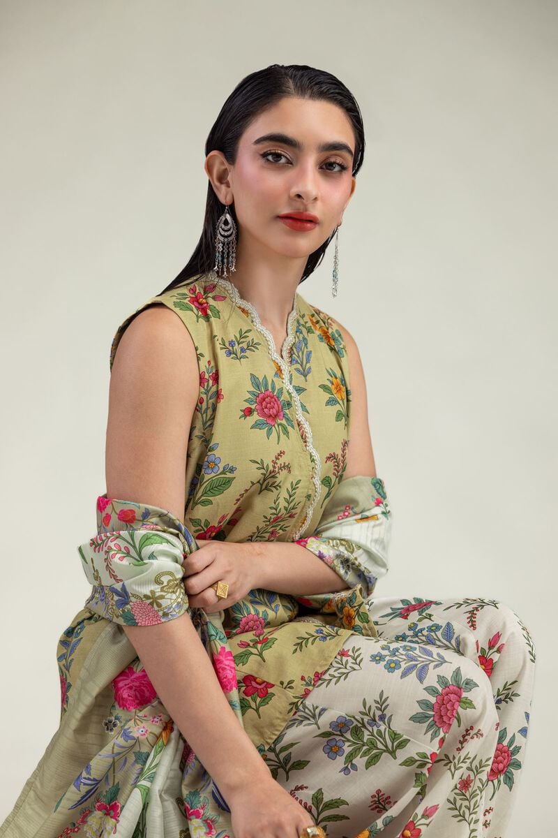 Embroidered | Mesuri | Floral Beige Dupatta | USD 35.00
