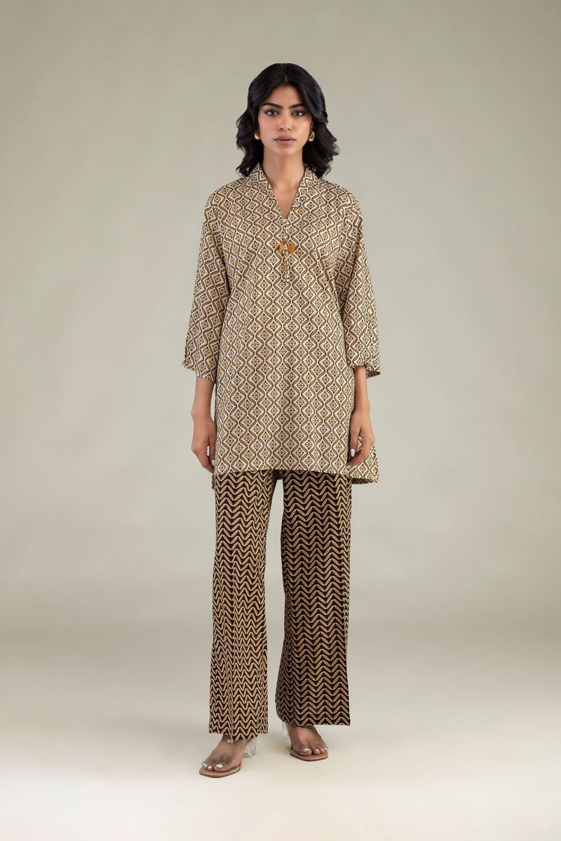 Printed | Cambric | Brown Cambric Pants | USD 30.00