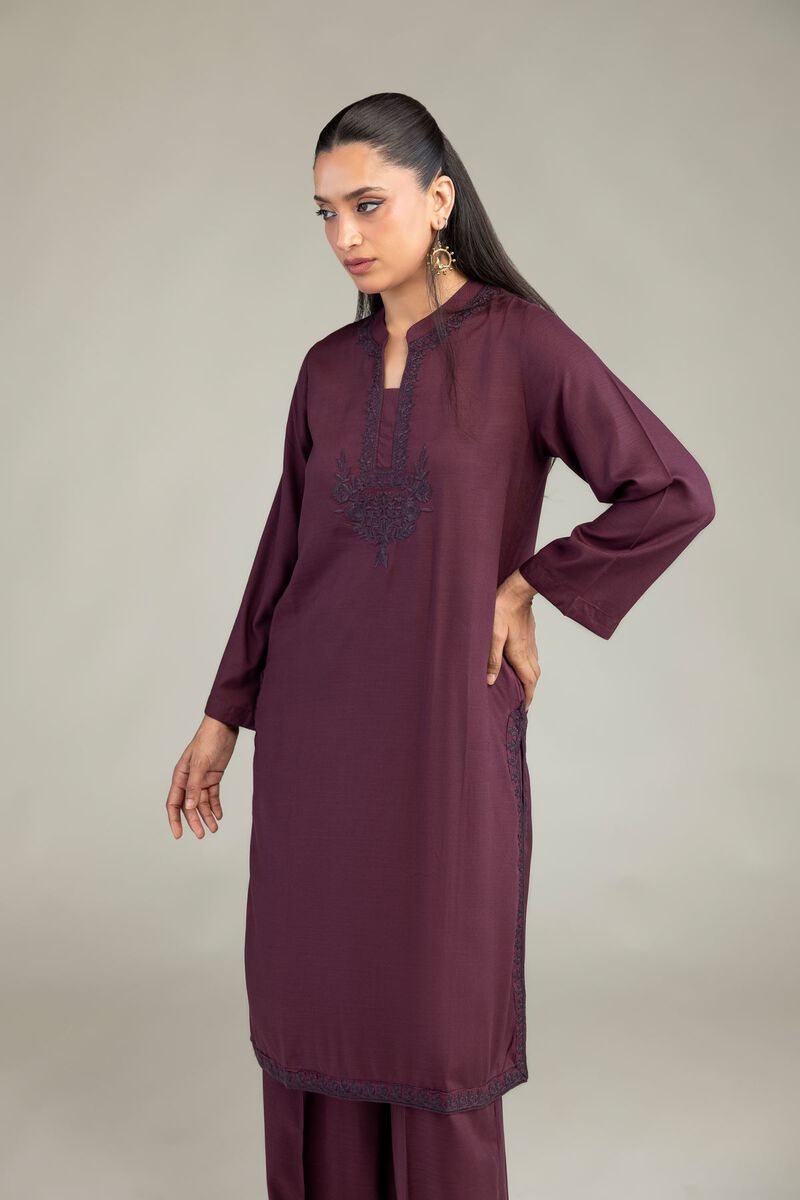 Dyed | Raw Silk | Purple Silk Kurta | USD 35.00
