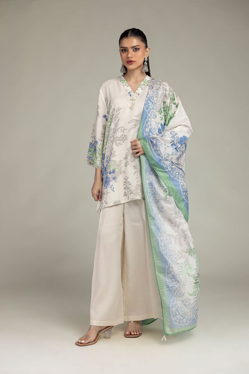 Embroidered | Polyester Silk | Floral Silk Dupatta  | USD 30.00