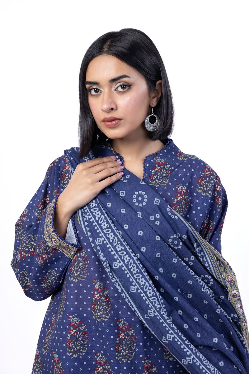 Printed | Textured Cotton | Tailored 3 Piece | USD 45.00