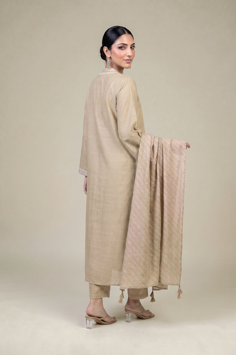 Embroidered | Light Khaddar | Beige Khaddar Dupatta | USD 35.00