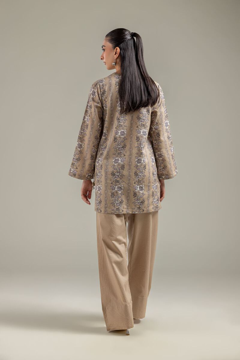 Embroidered | Cotton Dobby | Beige V-Neck Kurta | USD 35.00