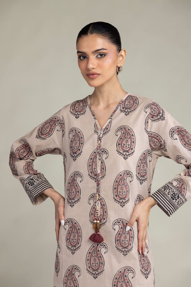 Printed | Cambric | Paisley Longline Kurta | USD 40.00