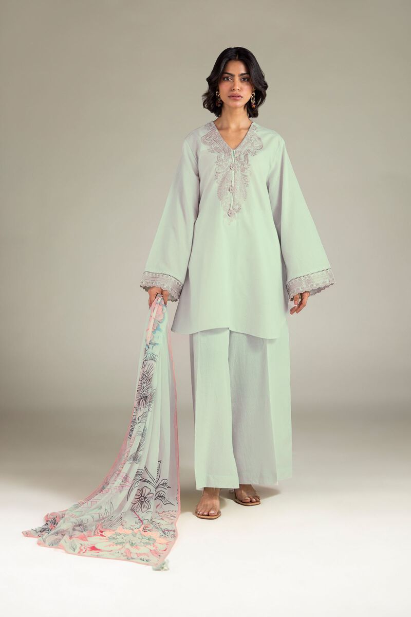 Embroidered | Cotton Dobby | 3-Piece Tailored Set | USD 65.00
