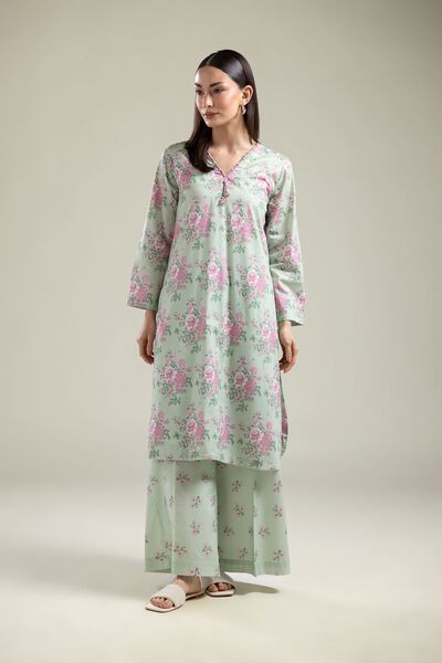 Printed | Cotton Viscose | Floral Mint Pants | USD 30.00