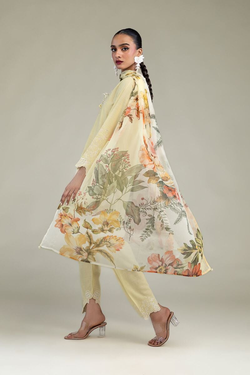 Embroidered | Chiffon | Yellow Chiffon Dupatta | USD 30.00