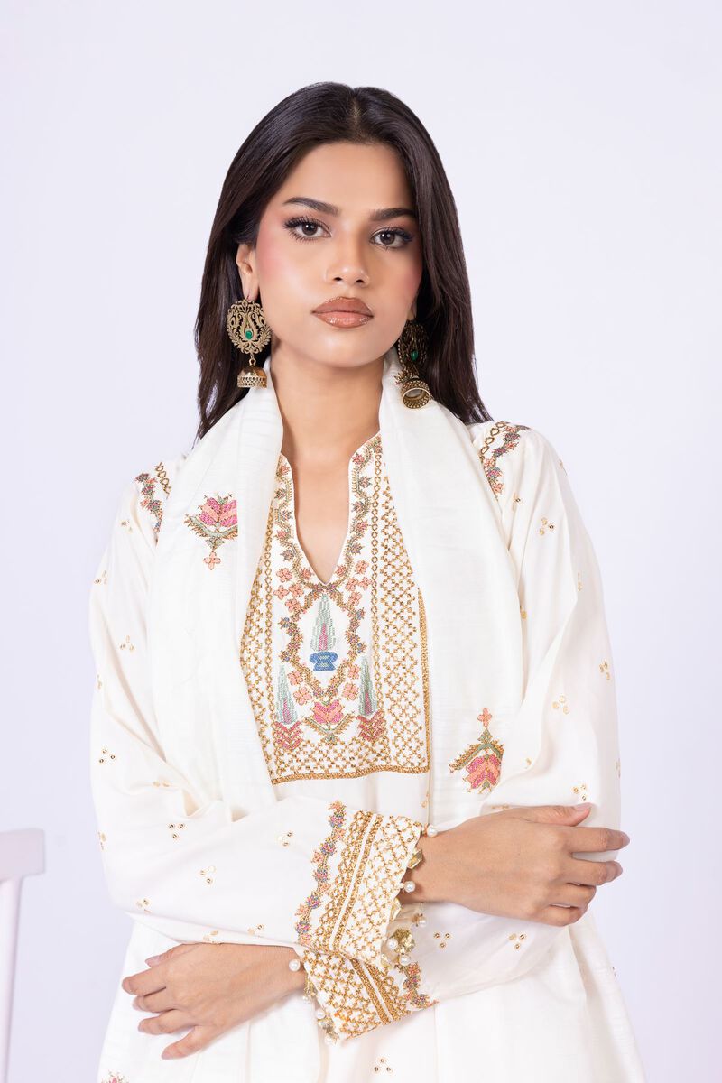 Embroidered | Tusser Silk | Dupatta | USD 25.00