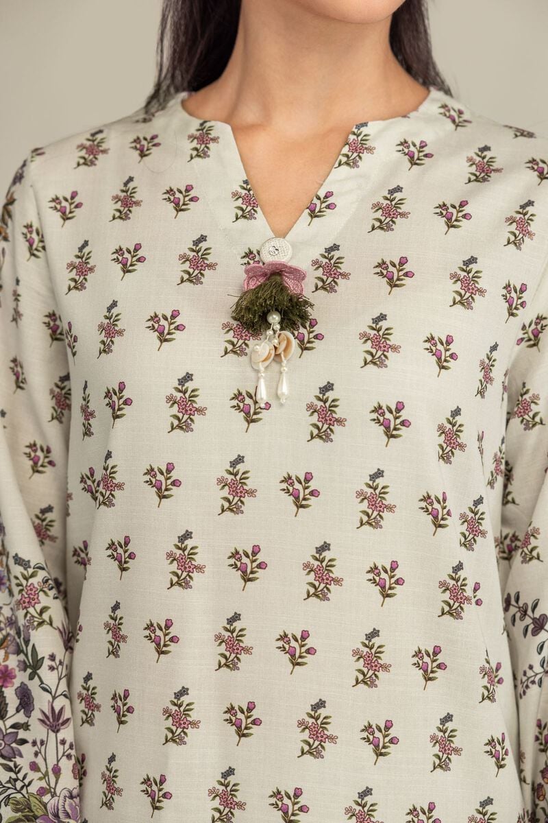 Printed | Raw Silk | Short Floral Kurta | USD 40.00