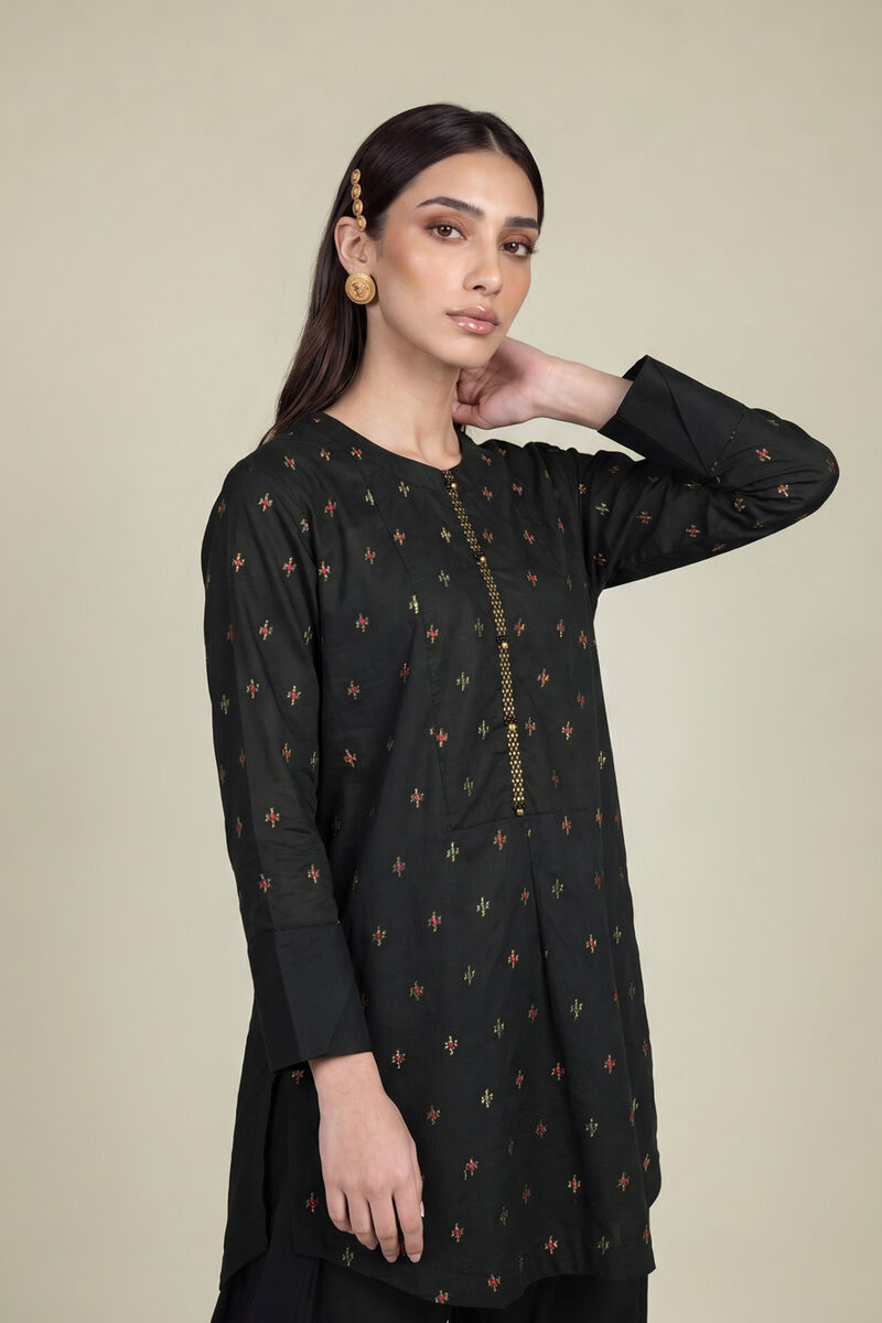 Embroidered | Cambric | Black Cambric Kurta | USD 40.00