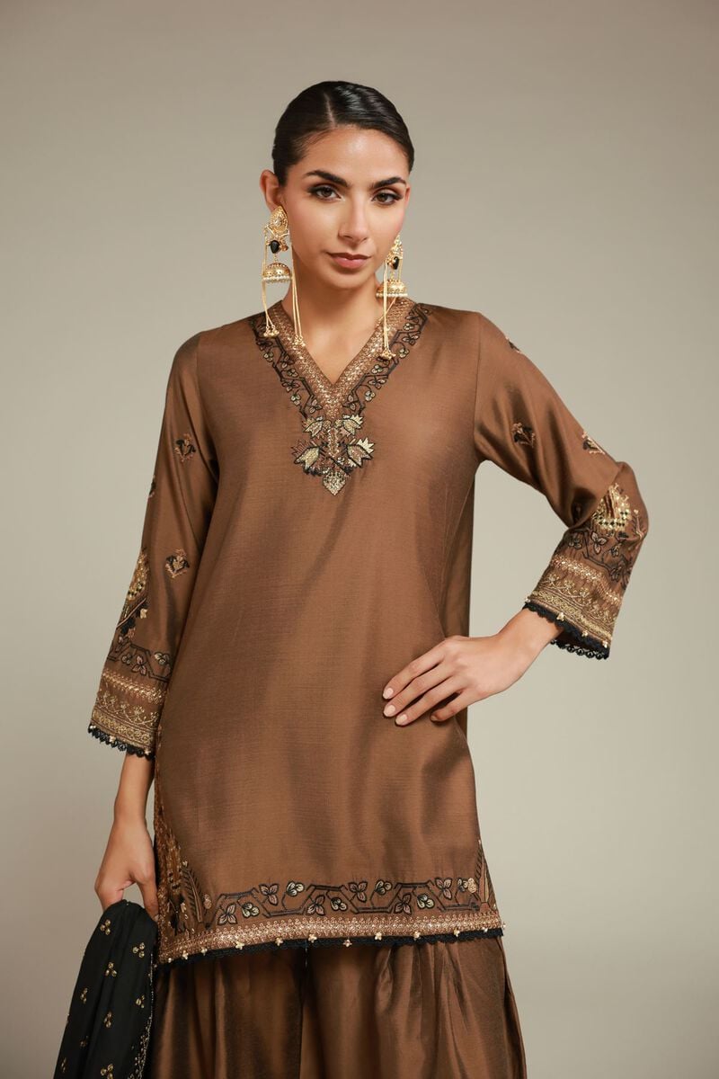 Embroidered | Raw Silk | 3 Piece Co-ord Set | USD 125.00