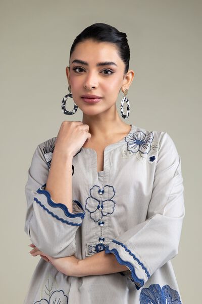 Embroidered | Cotton Dobby | Floral Cotton Kurta | USD 35.00
