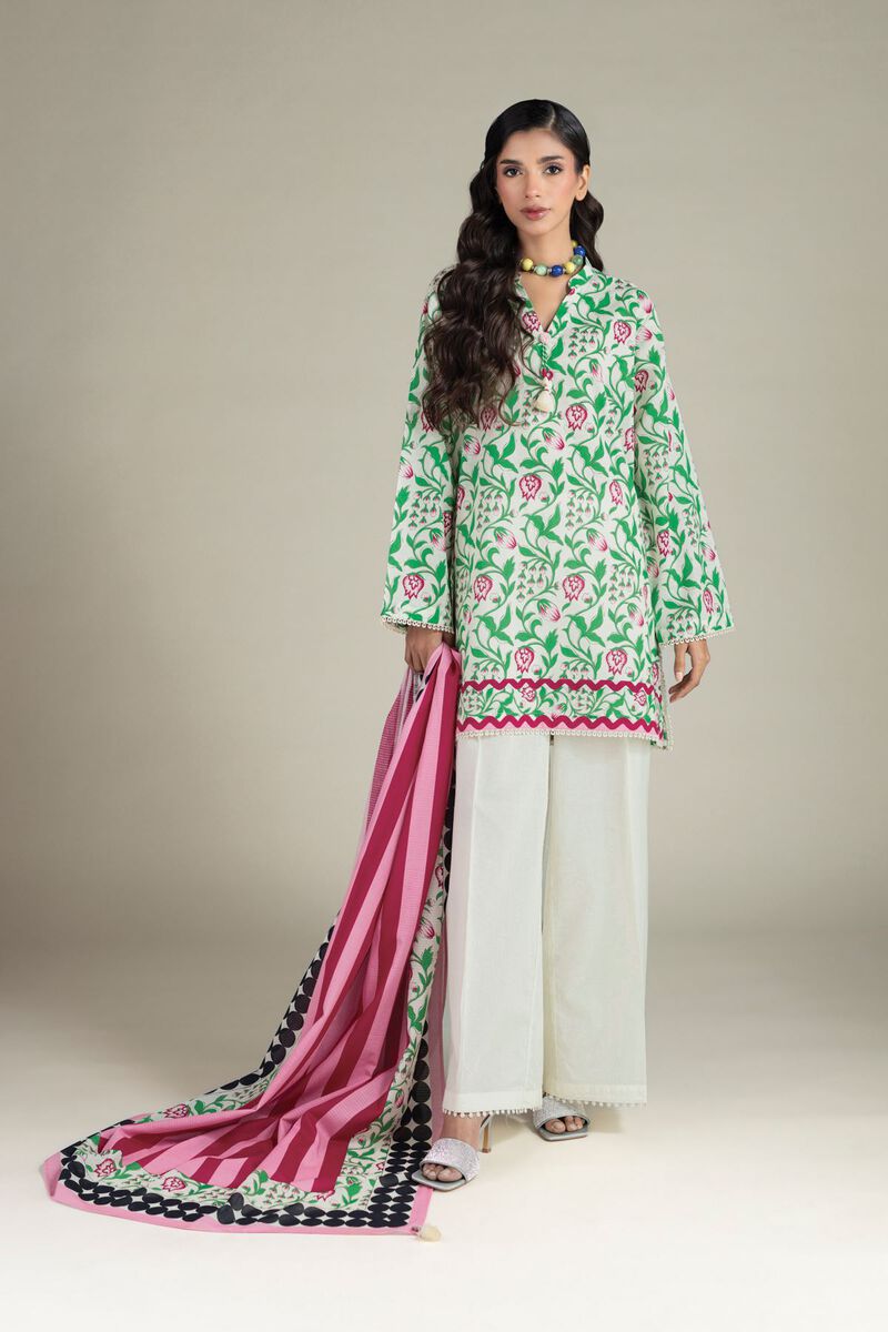 Printed | Cambric | 3-Piece Floral Suit | USD 65.00