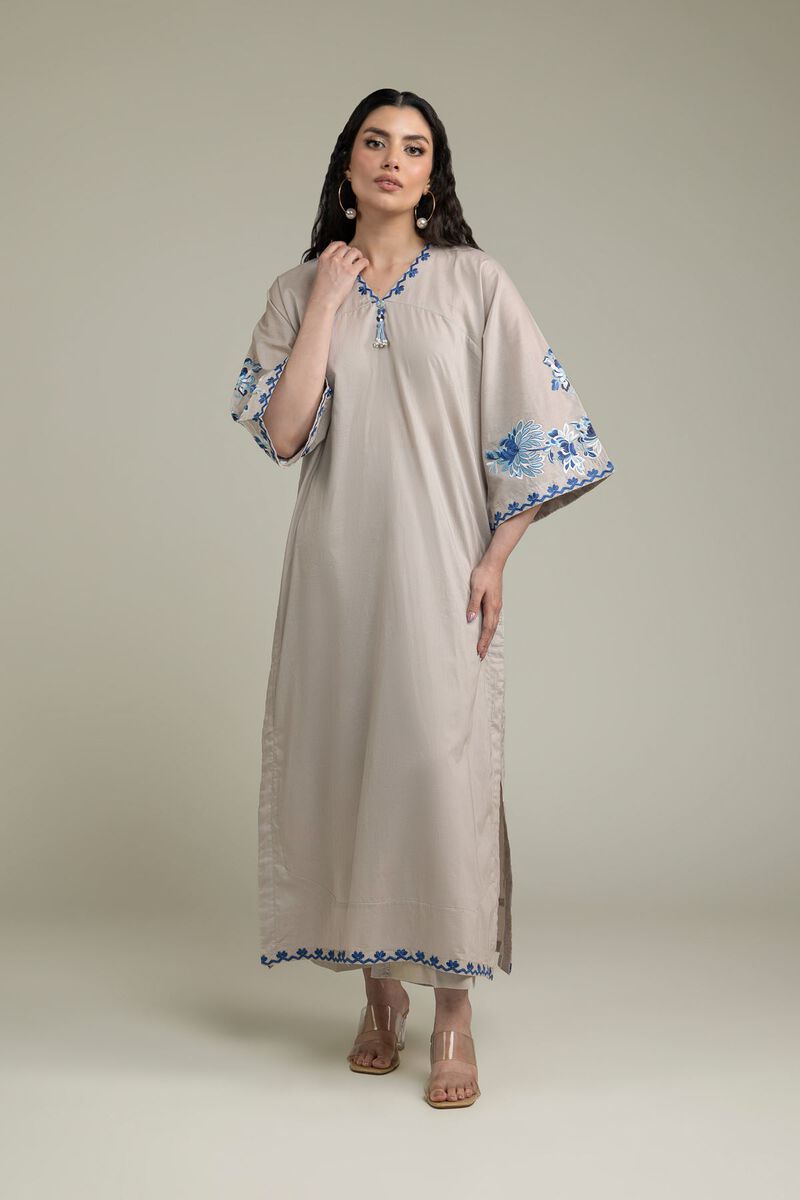 Embroidered | Cambric | Long Floral Kurta | USD 40.00