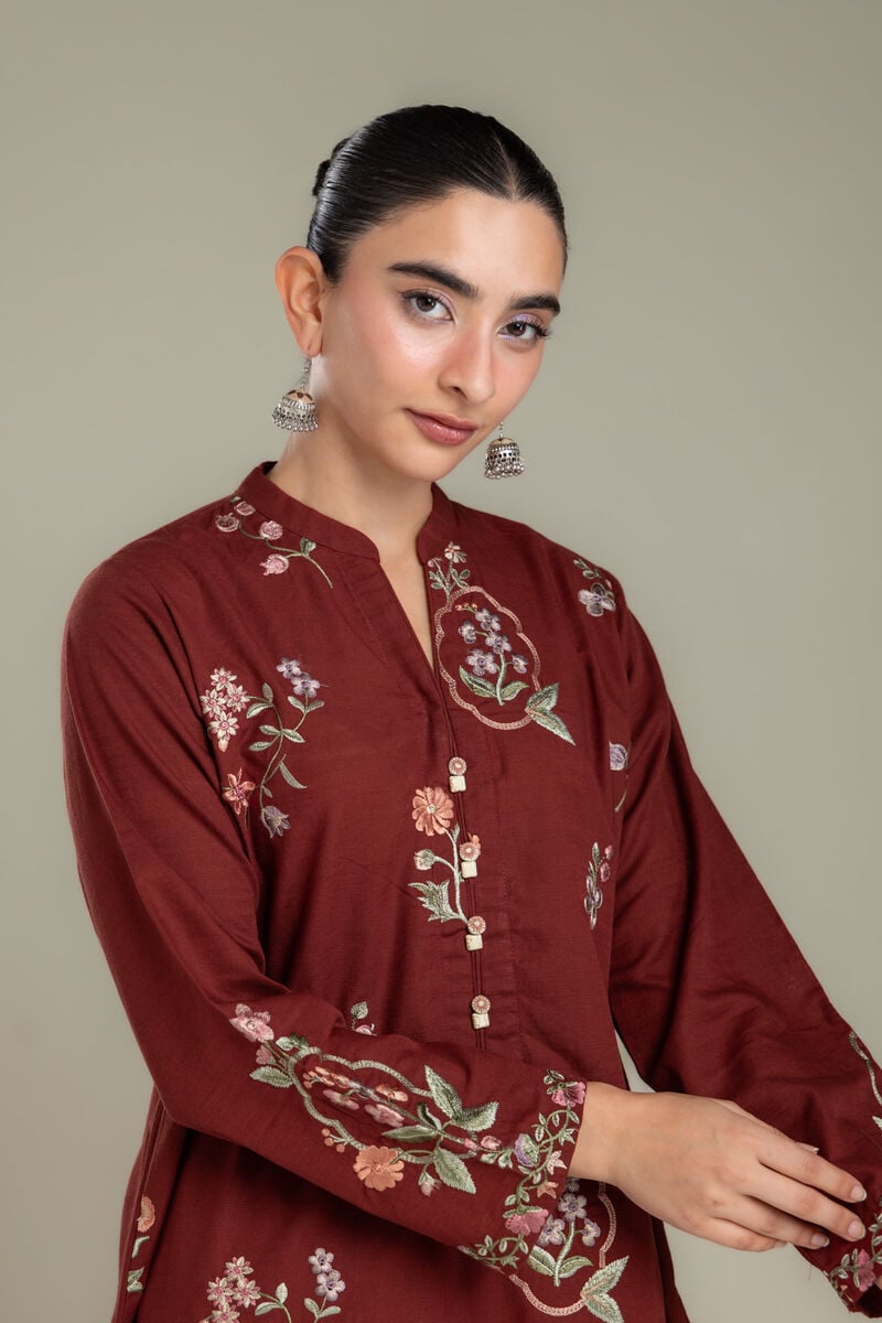 Embroidered | Light Khaddar | Fabrics 2 Piece | Top and Bottom | null