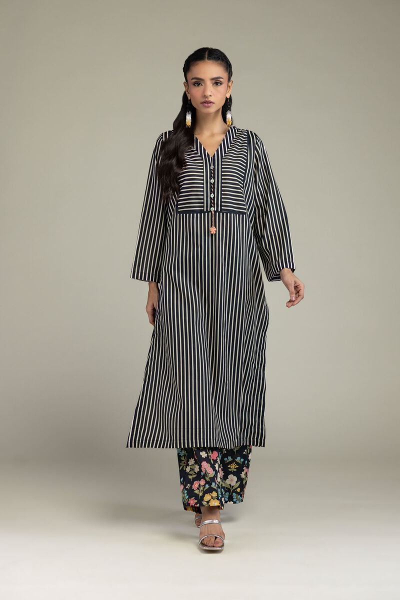 Printed | Cambric | V-Neck Longline Kurta | USD 30.00