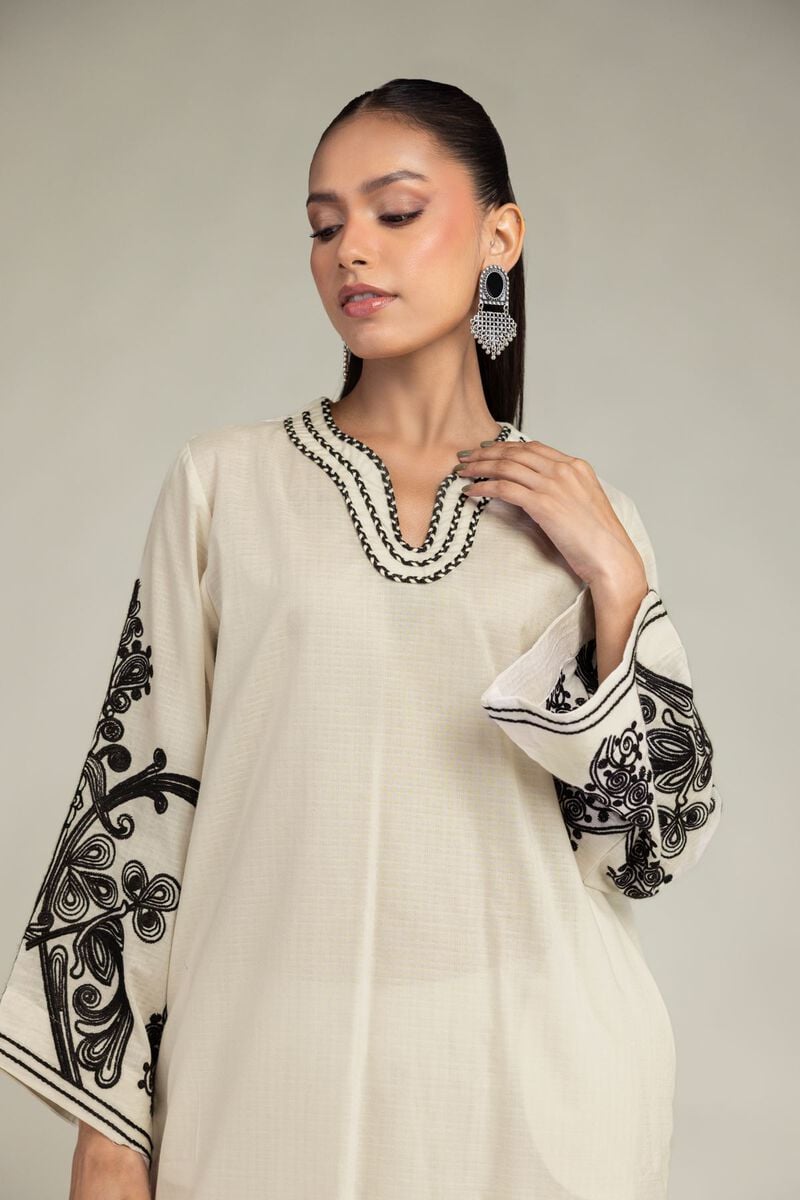 Embroidered | Cotton Dobby | Floral Cotton Kurta | USD 40.00